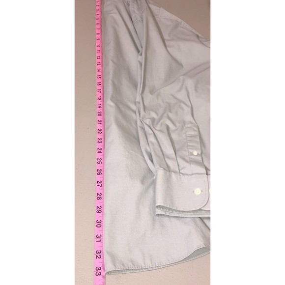 Haggar Dress Shirt Men's 18 1/2 Grey Button Down Collared Long Sleeved 34/35 - Picture 7 of 7